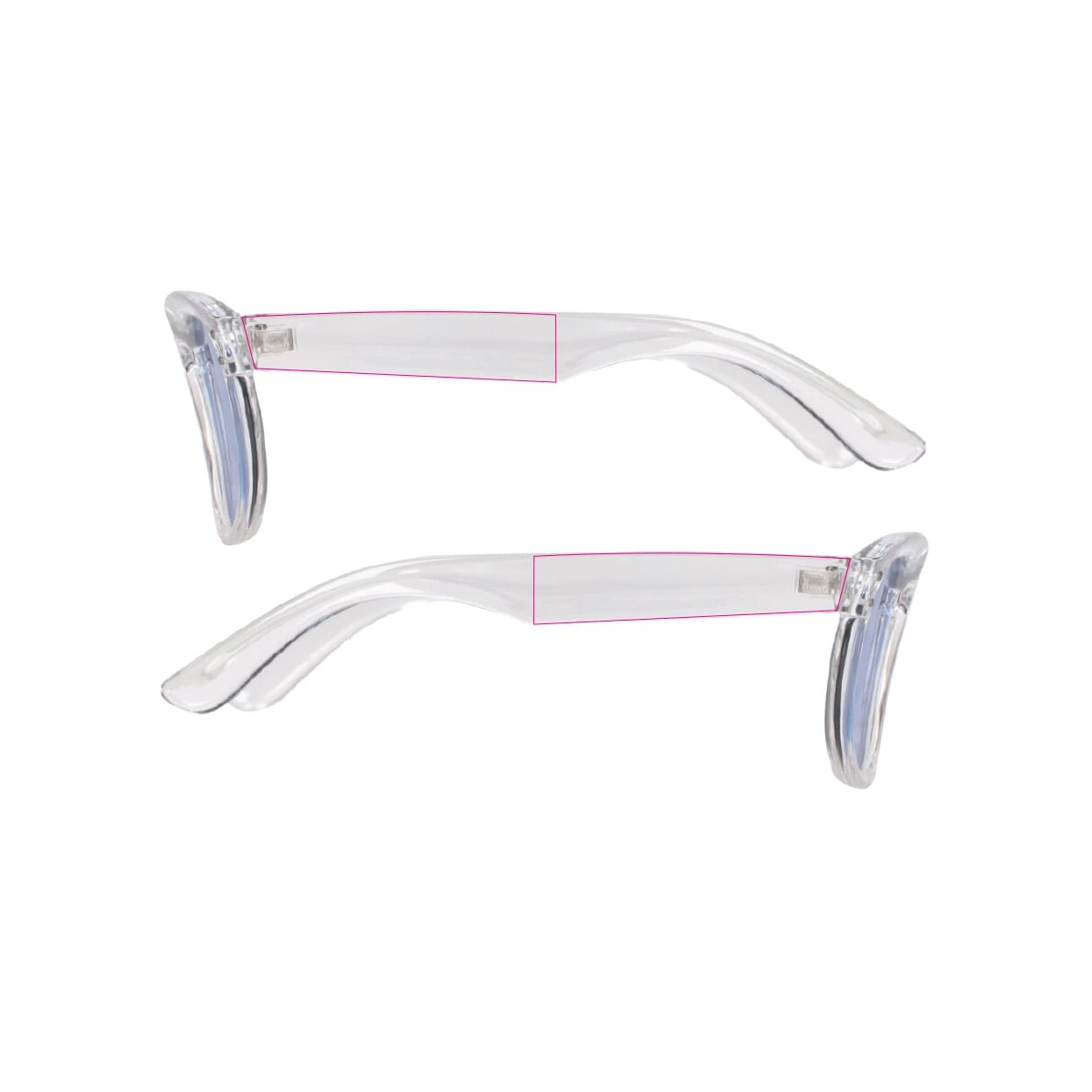 1 cm van het linker en rechter scharnier (13 x 61 mm)