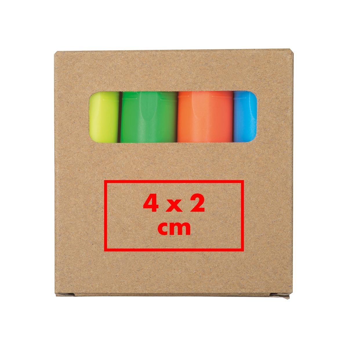 Op de doos (4 x 2 cm)