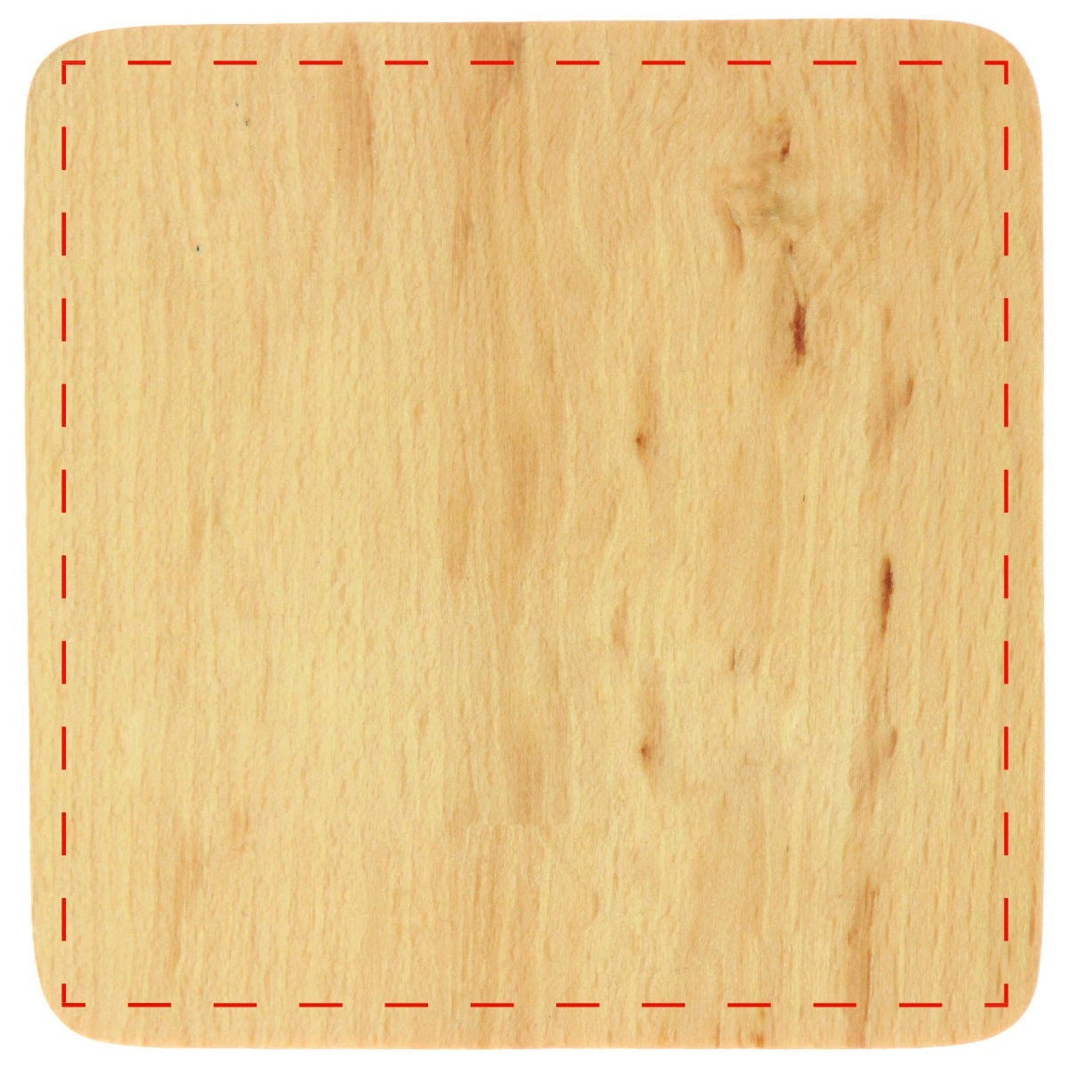 mittig auf Untersetzer (90 x 90 mm)