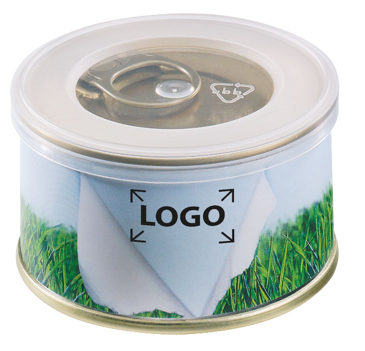 op de banderol (23,3 x 3,15 cm)