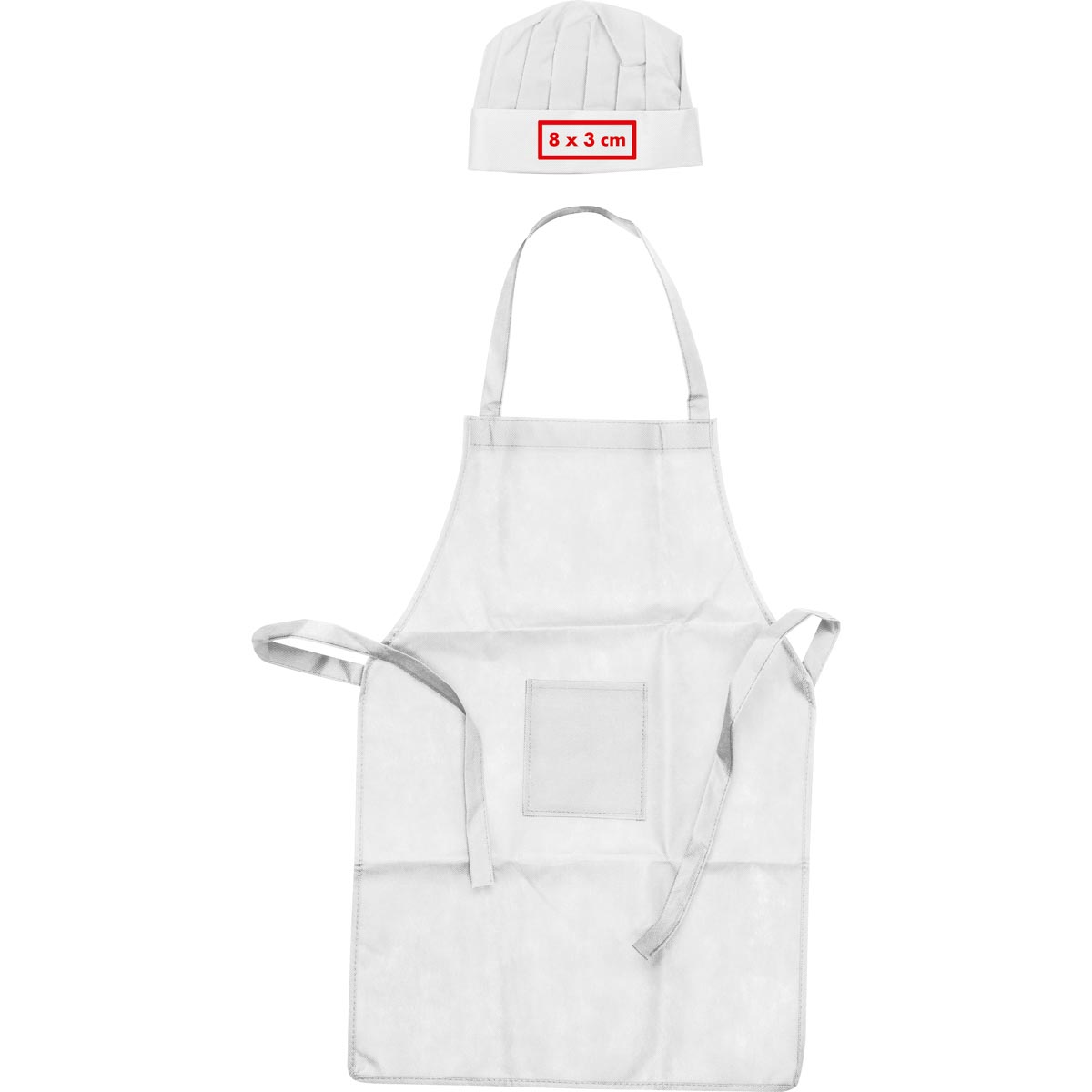 In het midden (8 x 3 cm)