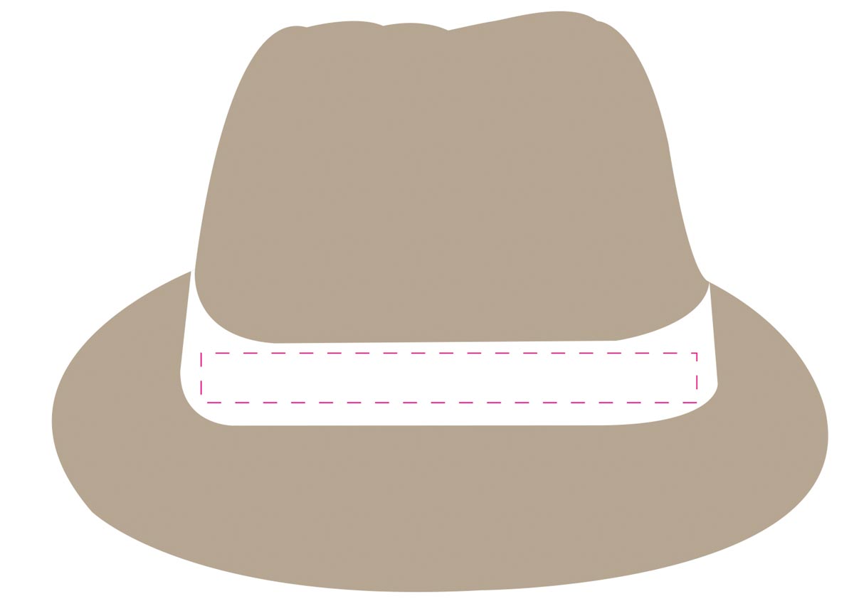 op hoedenband (15x1,5 cm)