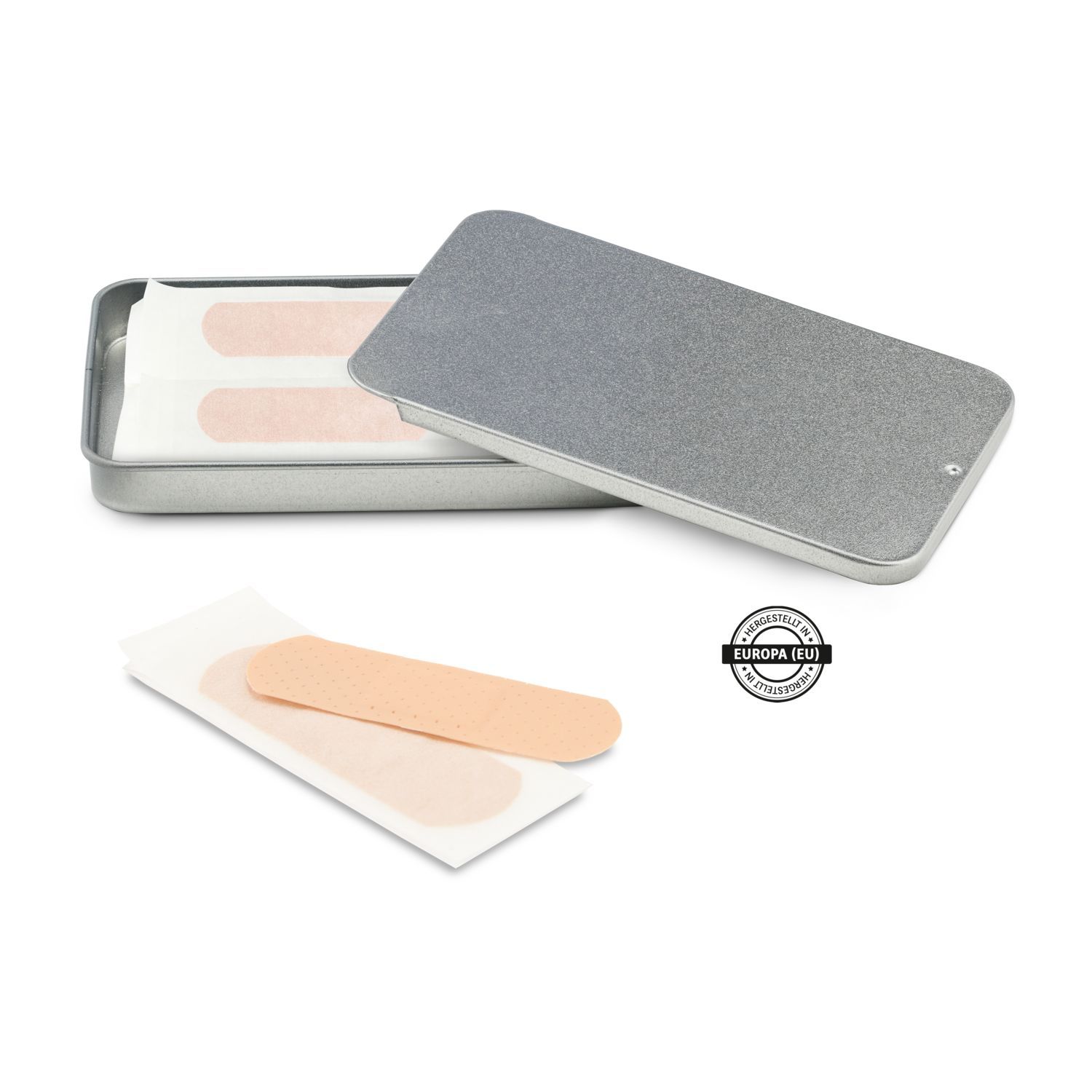 op het metalen doosje (8 x 4,5 cm)