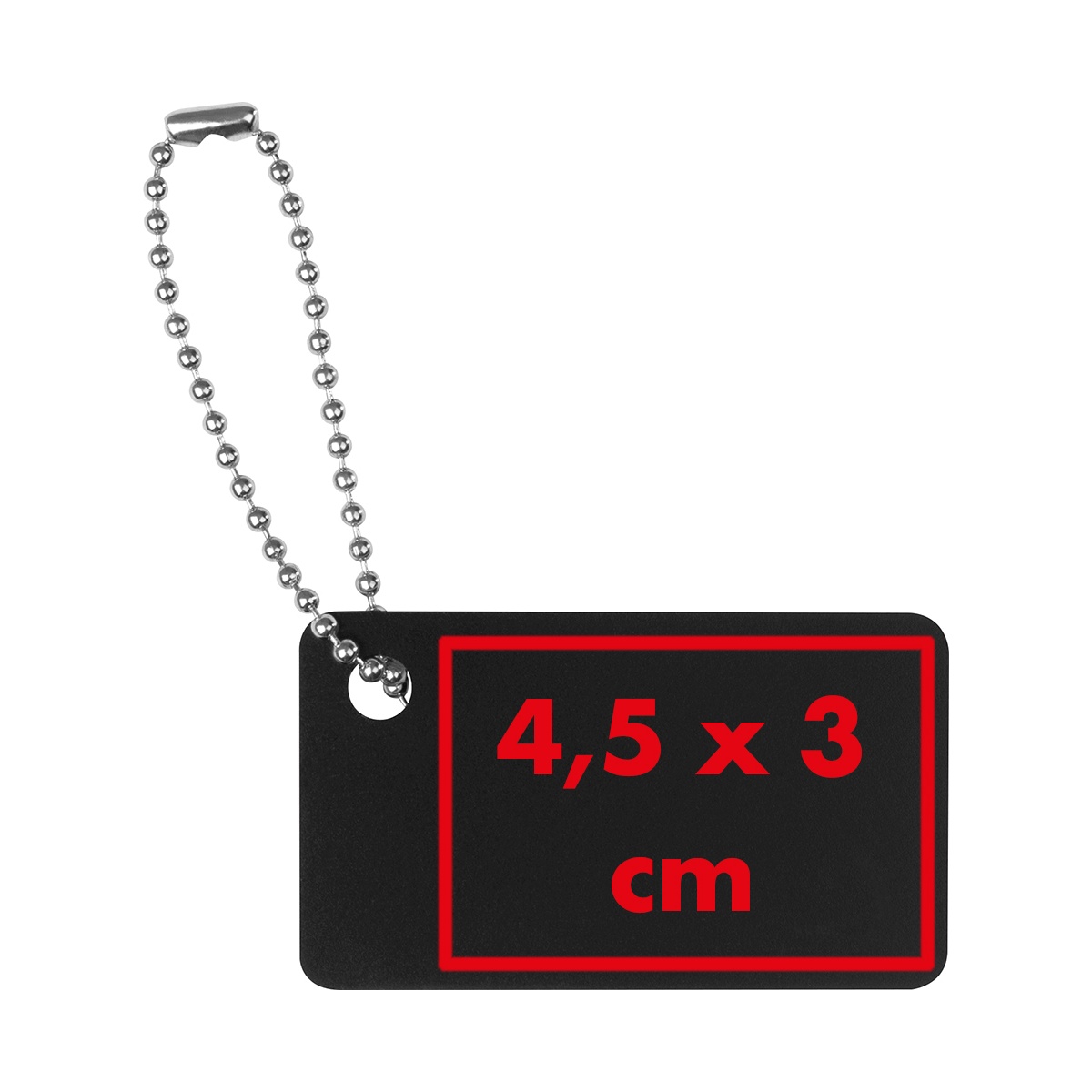 Op de metalen plaat (4,5 x 3 cm)