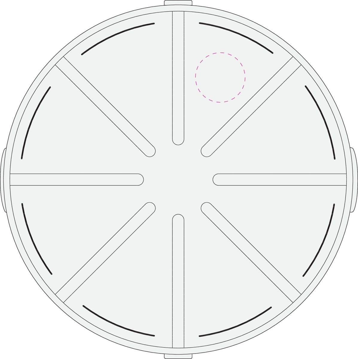 buitenste segment midden (Ø 5 cm)