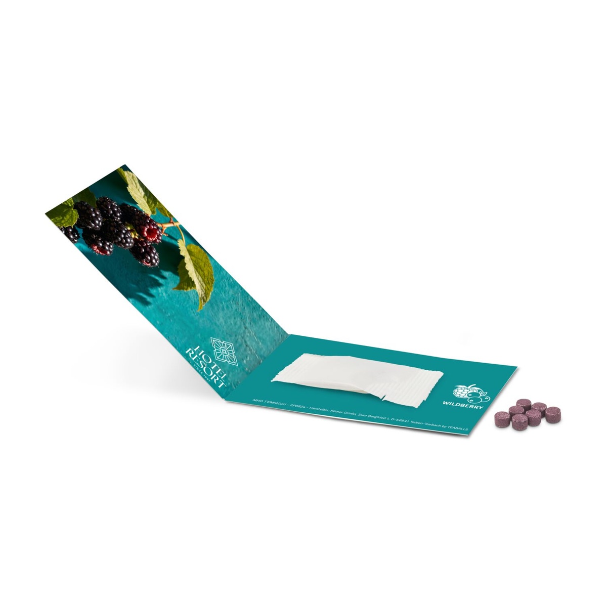 Vouwkaart Promo Drops (172 x 55 mm open)