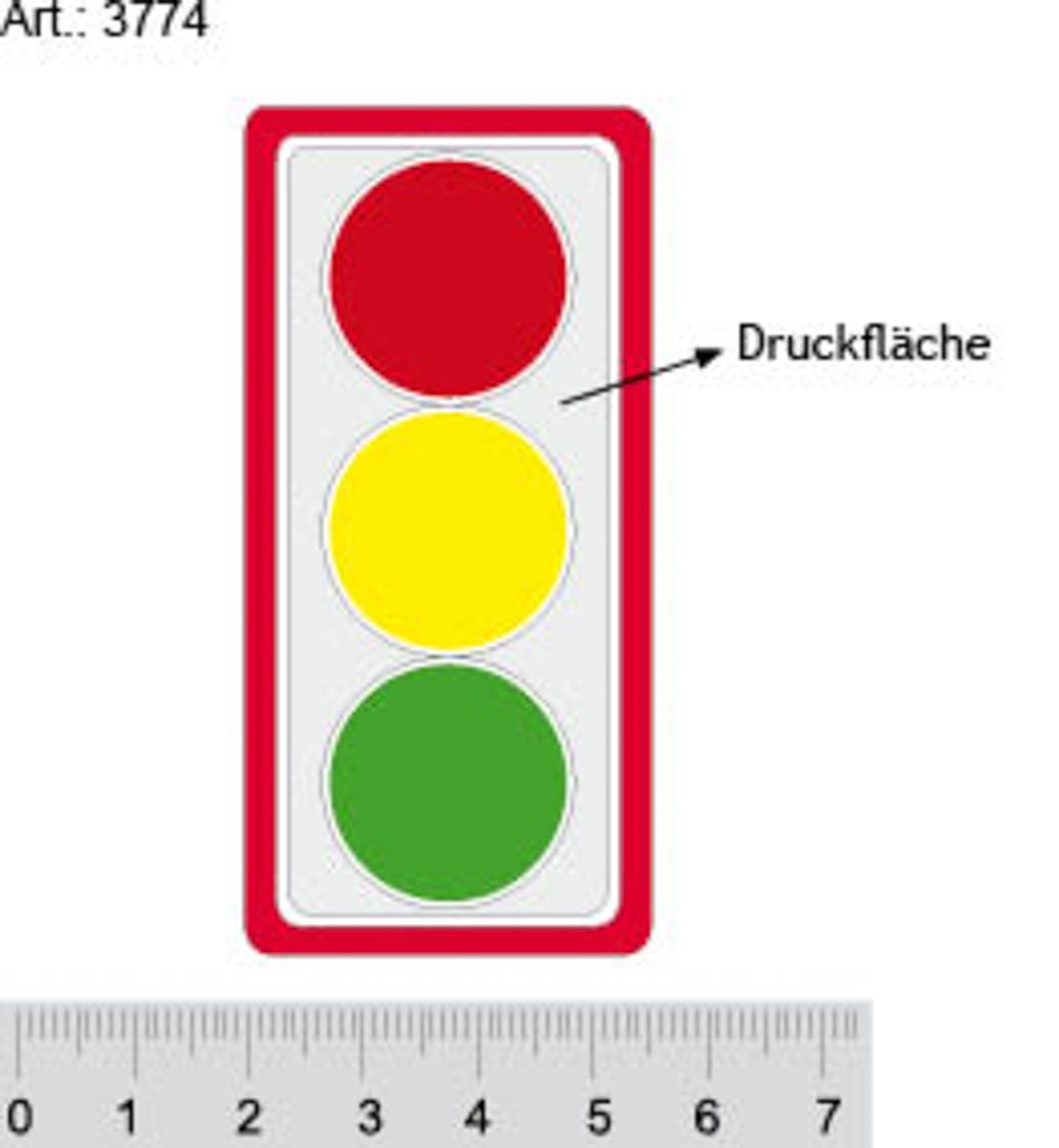 Voorkant, naast de reflectorpunten (6,7x2,8 cm)