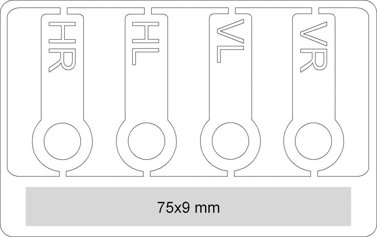 In het midden van het reclamevlak (7,5 x 0,9 cm)
