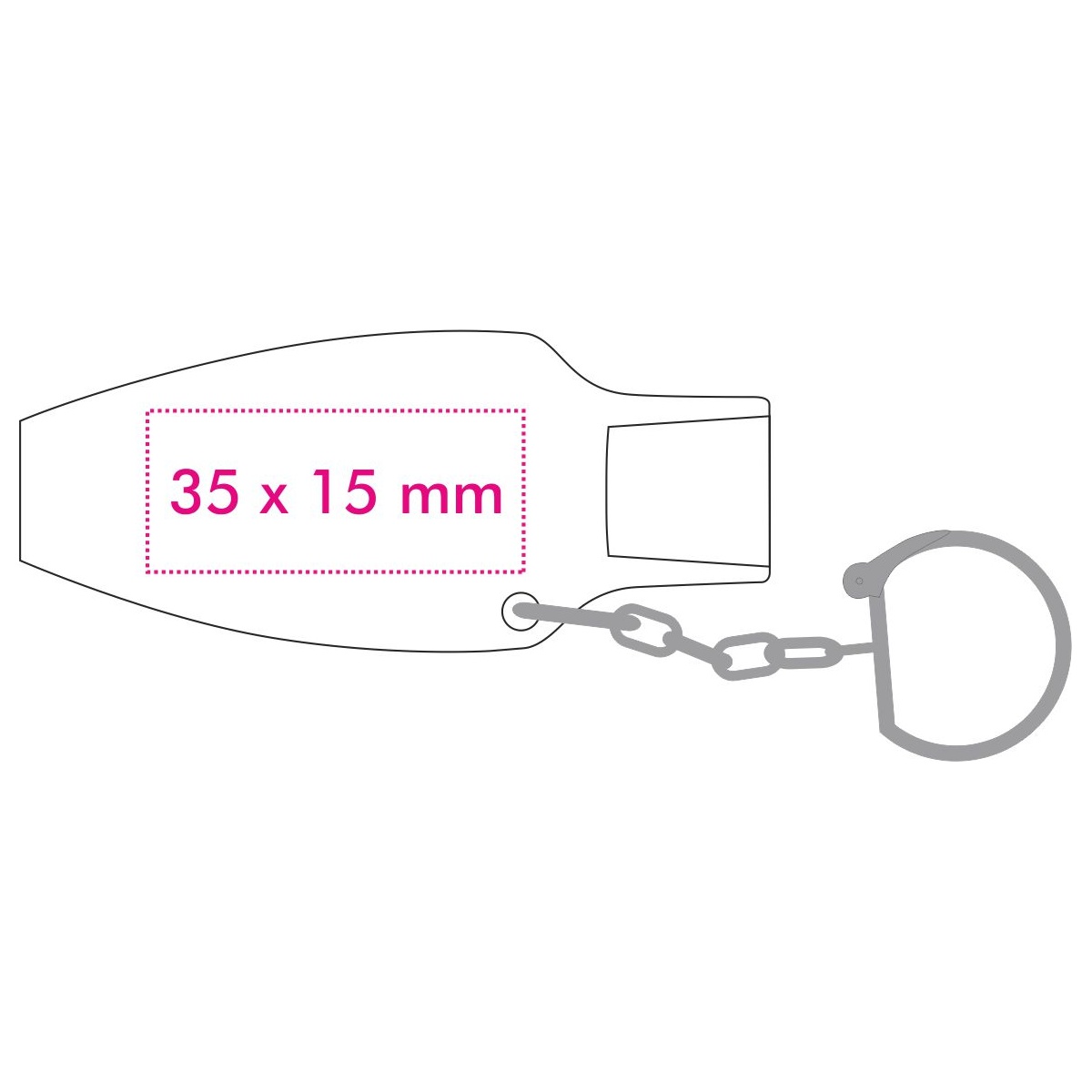 Achterzijde (3,5 x 1,5 cm)