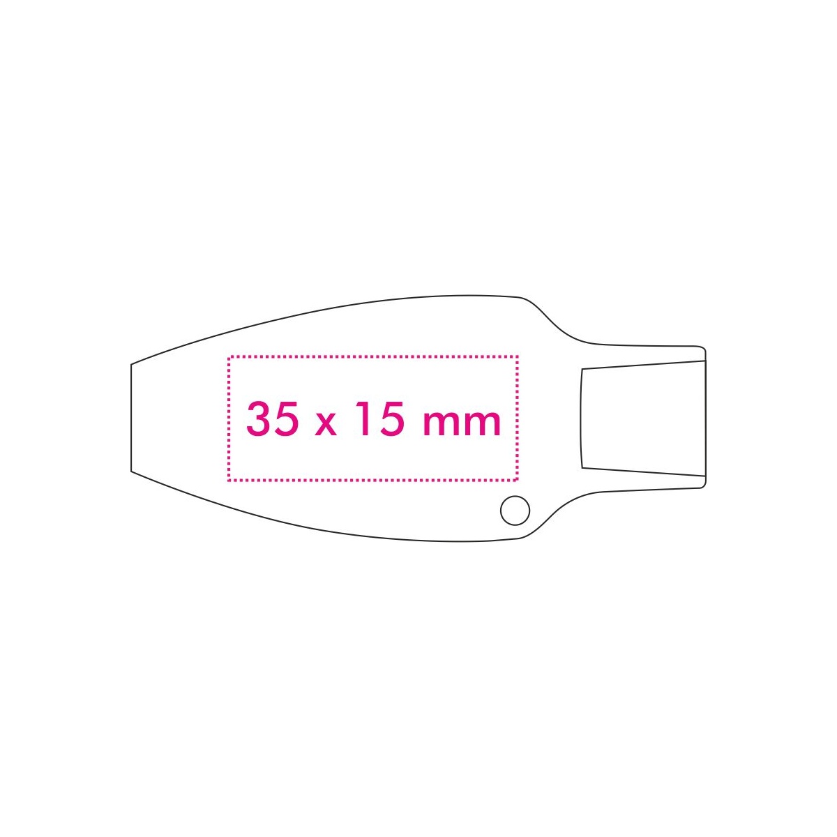 Achterzijde (3,5 x 1,5 cm)