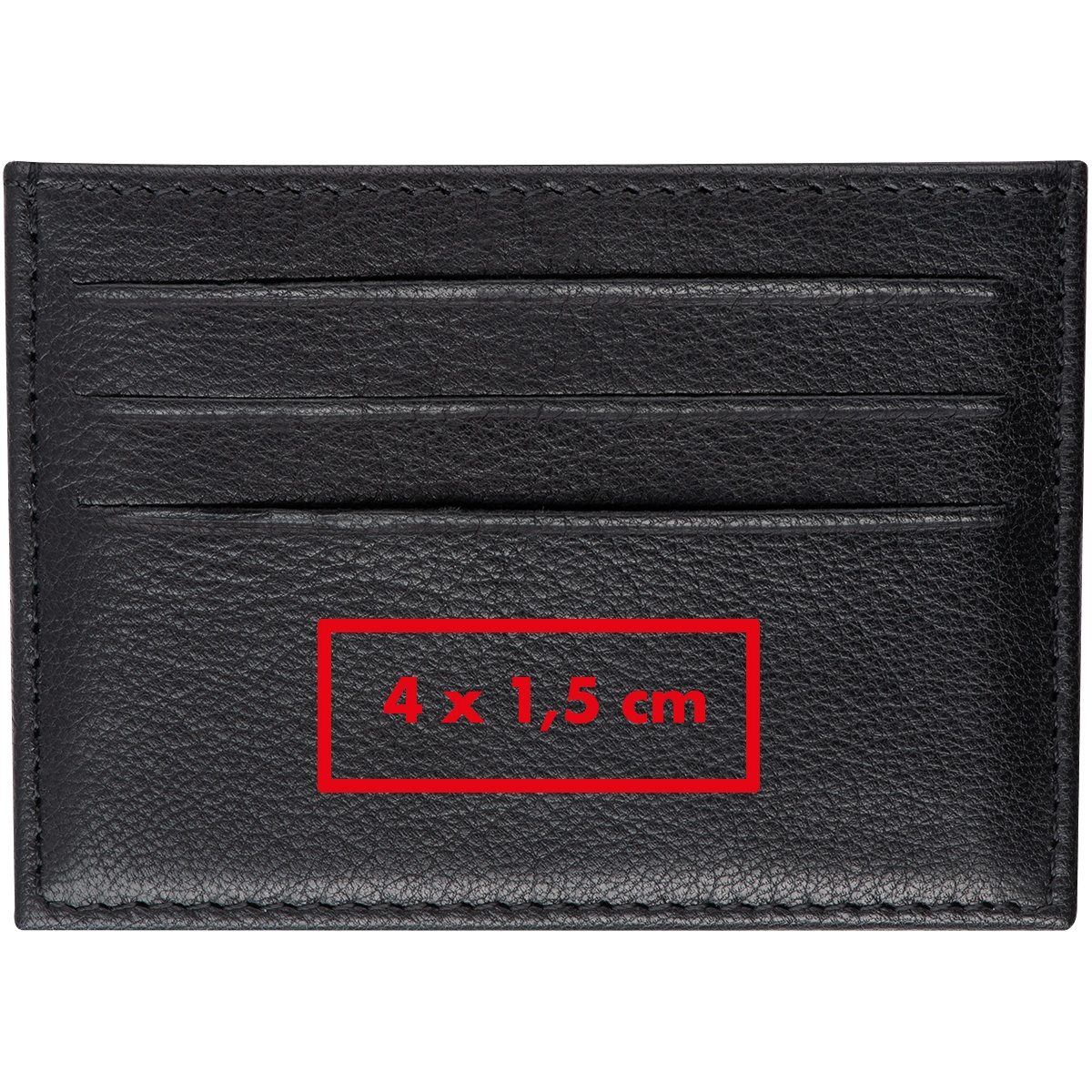 Op de onderkant (6 x 2 cm)