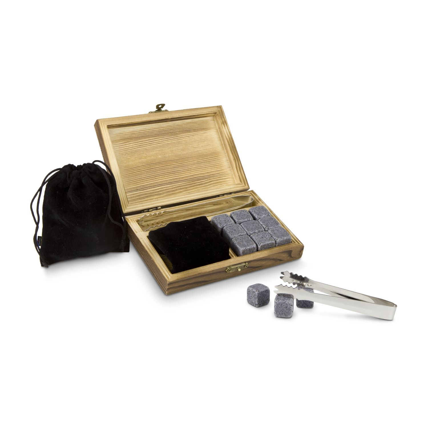 op de houten doos (14 x 10 cm)