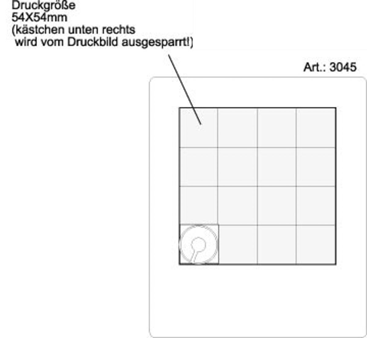 op klein doosje (5,4x5,4 cm)