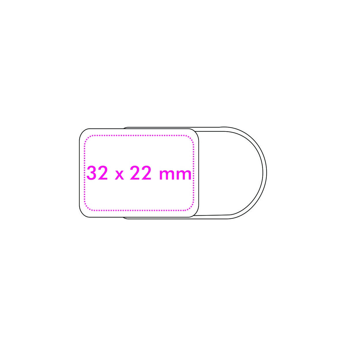 Achterzijde (3,2 x 2,2 cm)