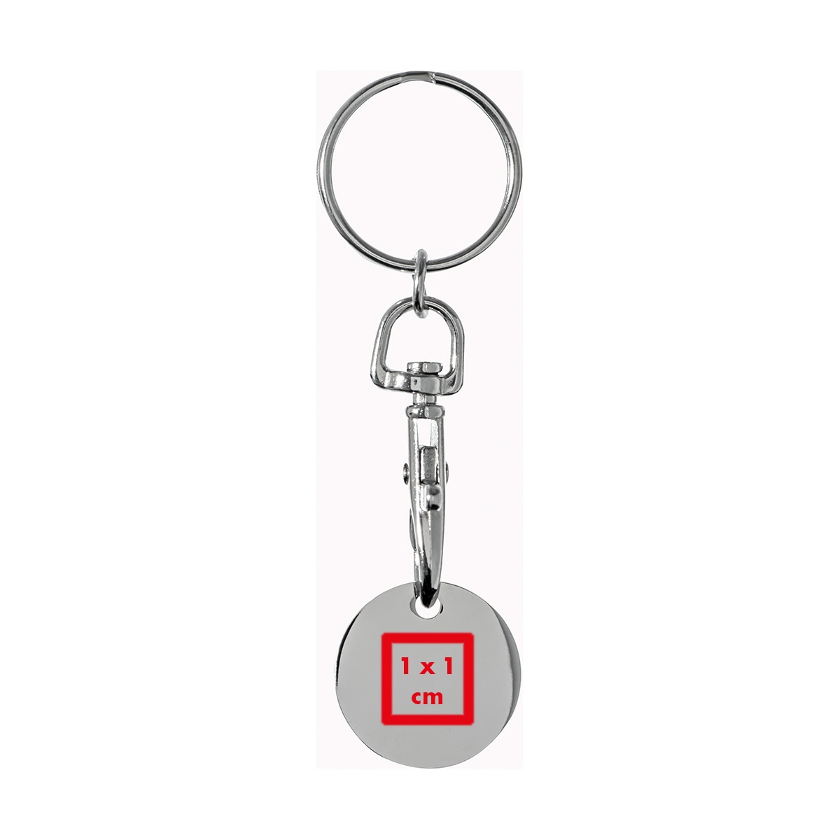 Onder de sleutelhanger (1 x 1 cm)