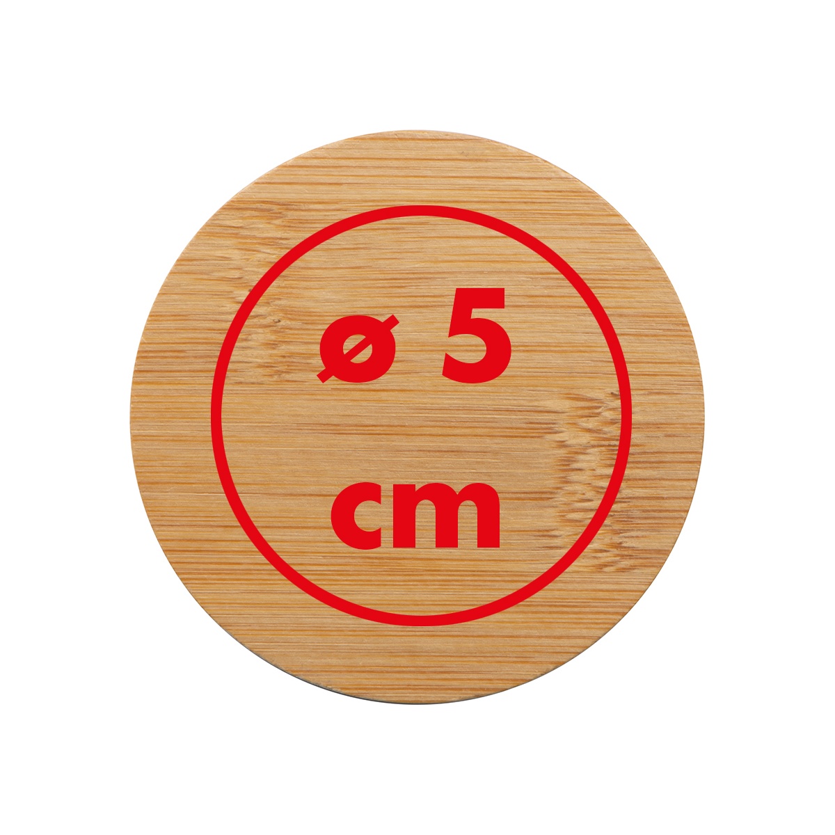 Op de achterkant (⌀ 5 cm)