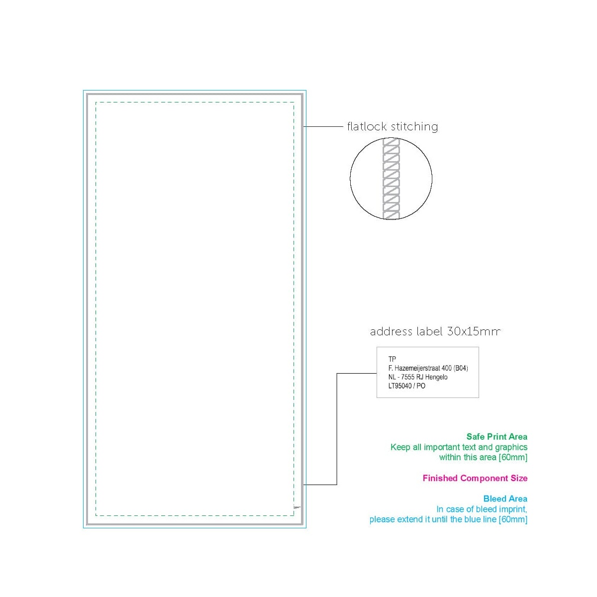 Handdoek zijde 2 (700 x 1400 mm)