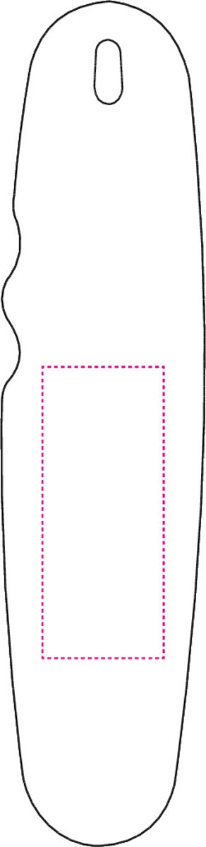 op achterkant (2,5x6 cm)