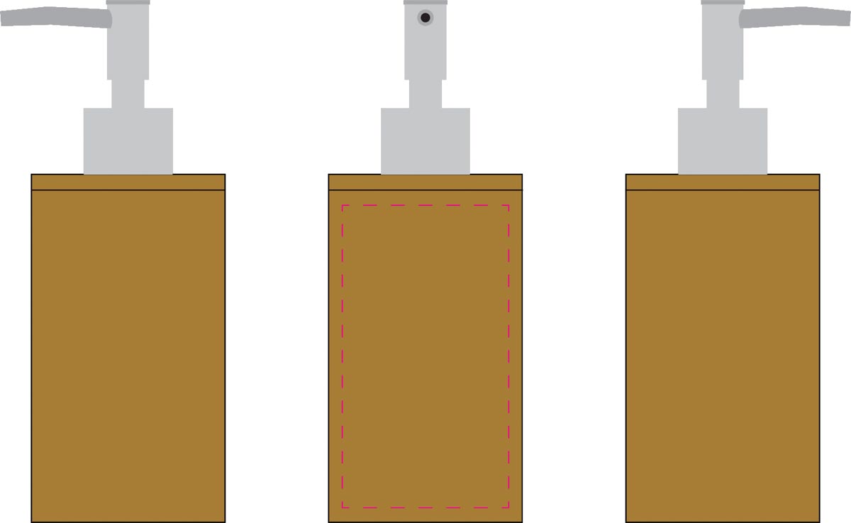 één zijde in het midden (10x5,5 cm)