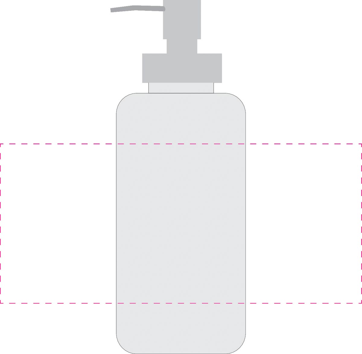 gecentreerd op fles (25x11 cm)