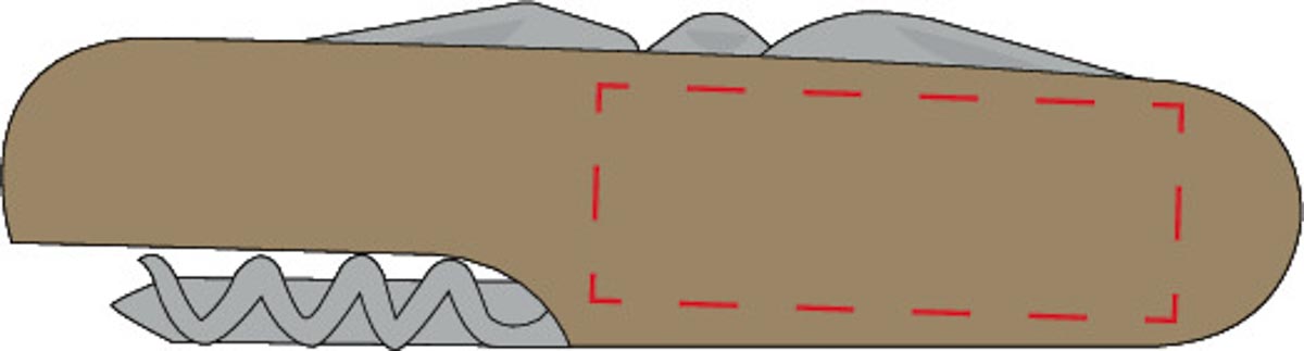 Kurkentrekker rechts (4x1,5 cm)