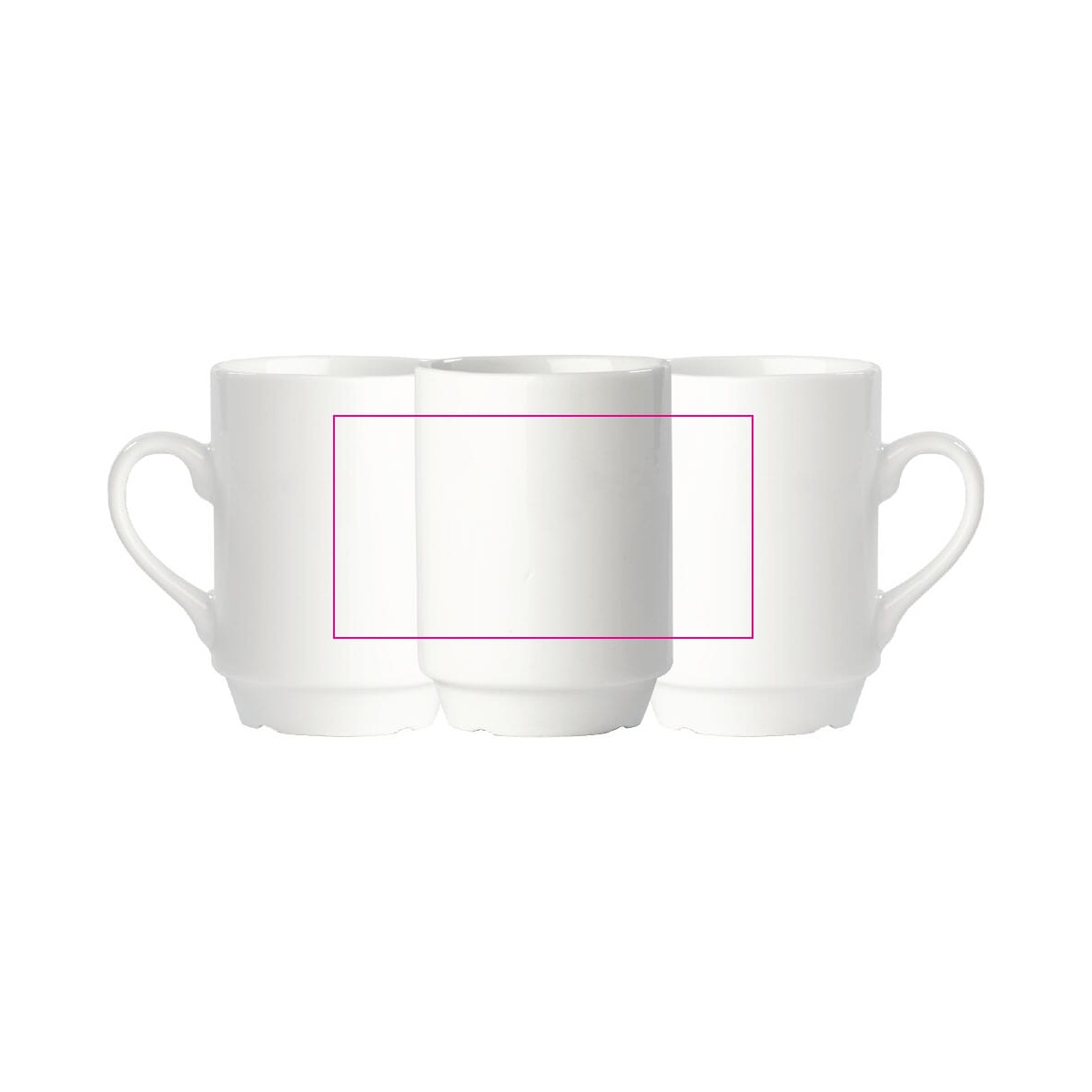 Tegenover het handvat (55 x 104 mm)