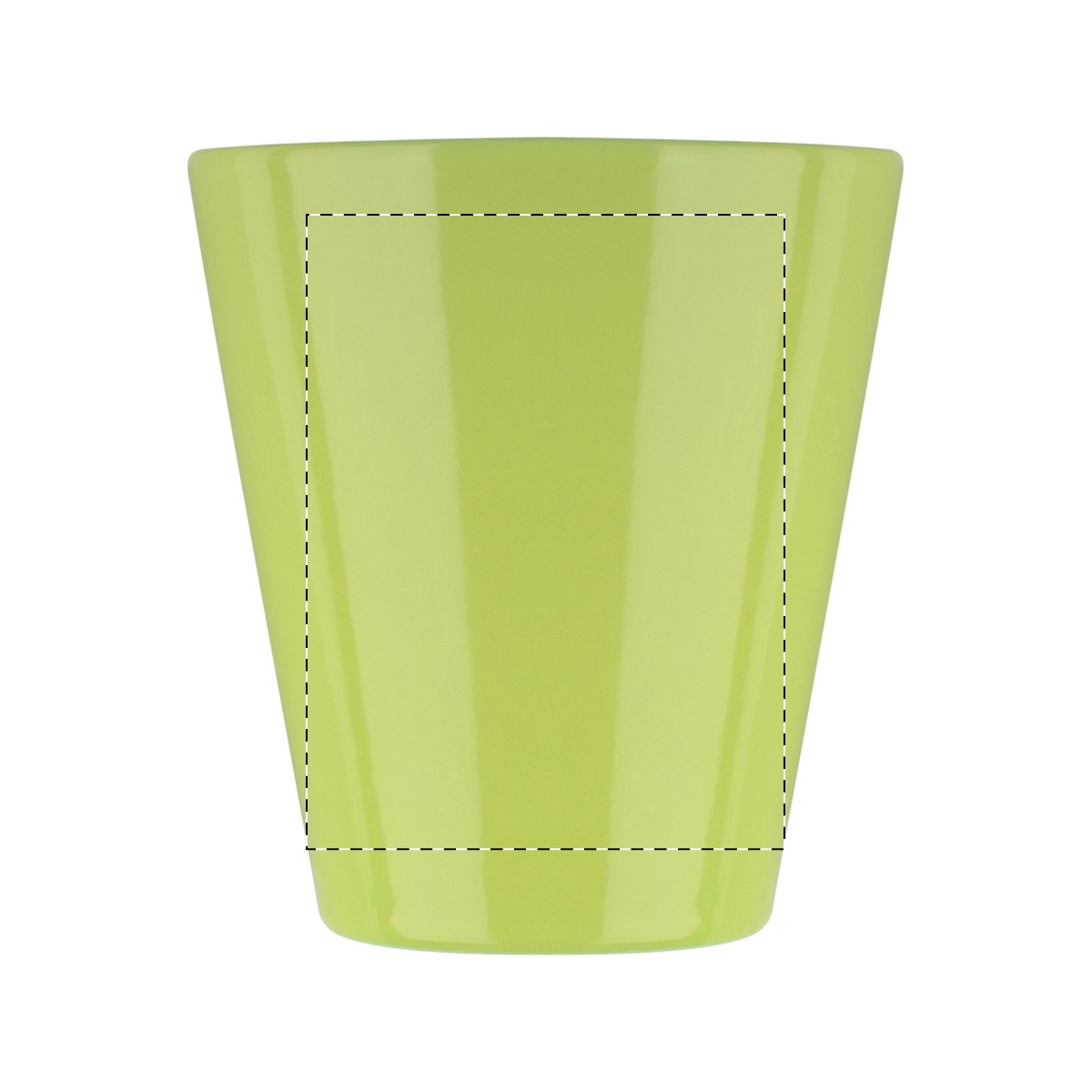 Tegenover het handvat (11 x 8 cm)