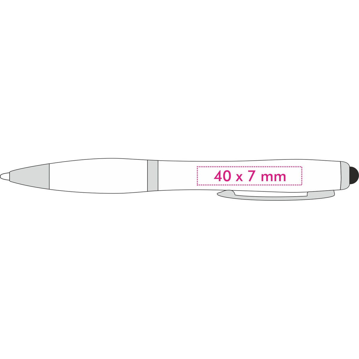 Links van de clip (4 x 0,7 cm)