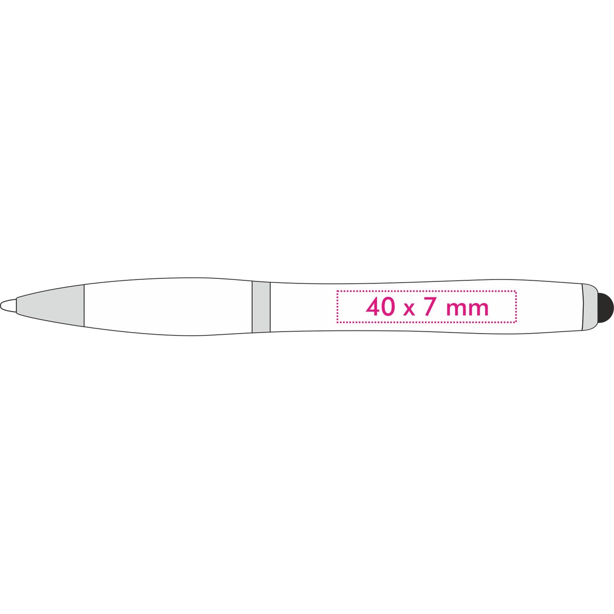 Links van de clip (3 x 0,6 cm)