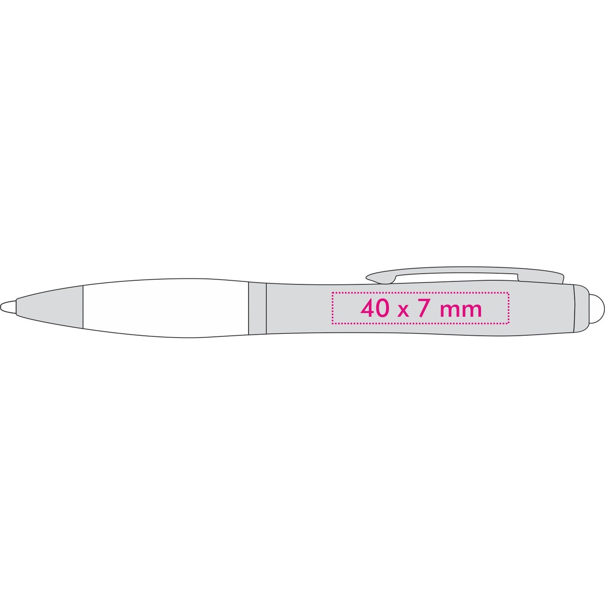 Links van de clip (4 x 0,7 cm)