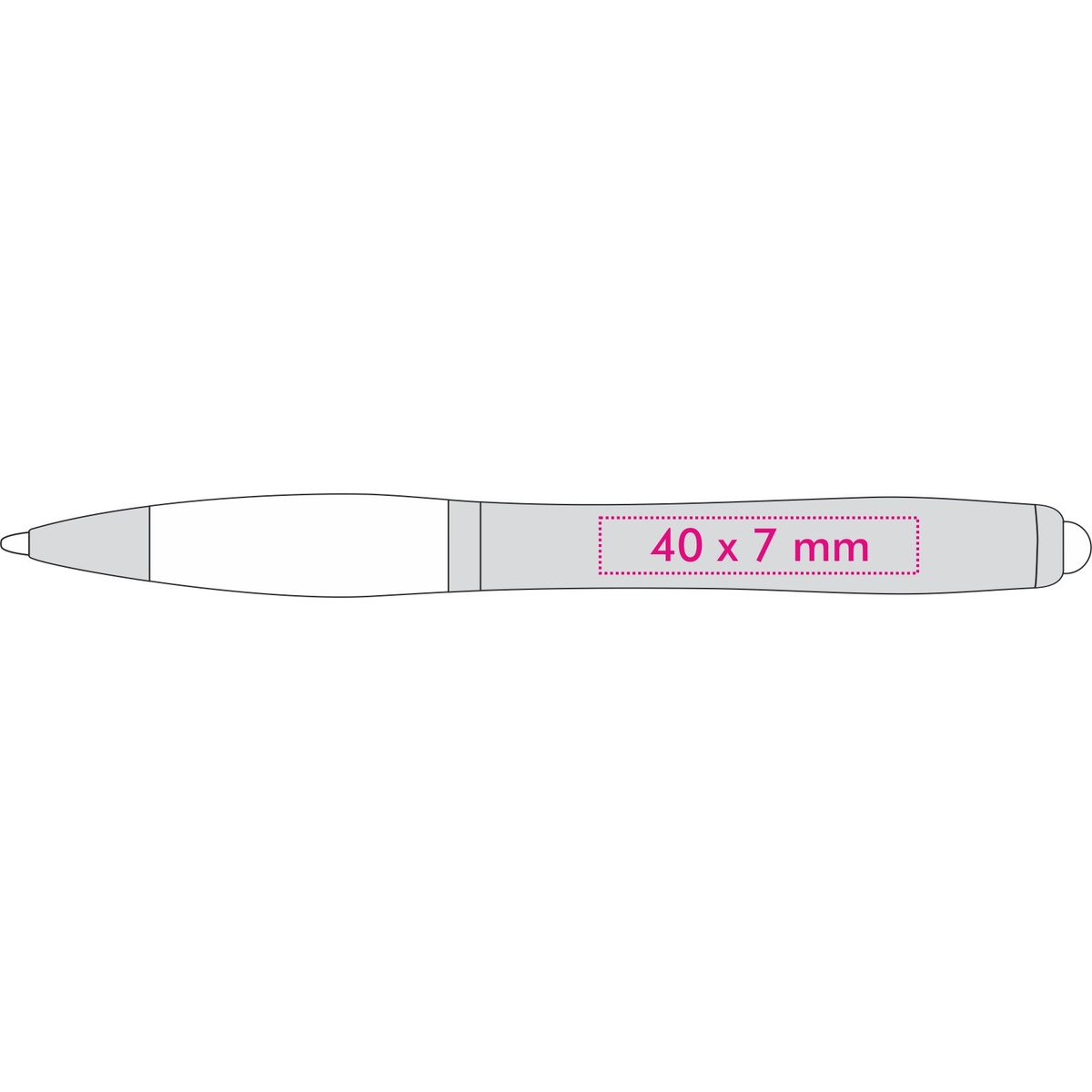 Links van de clip (3 x 0,6 cm)