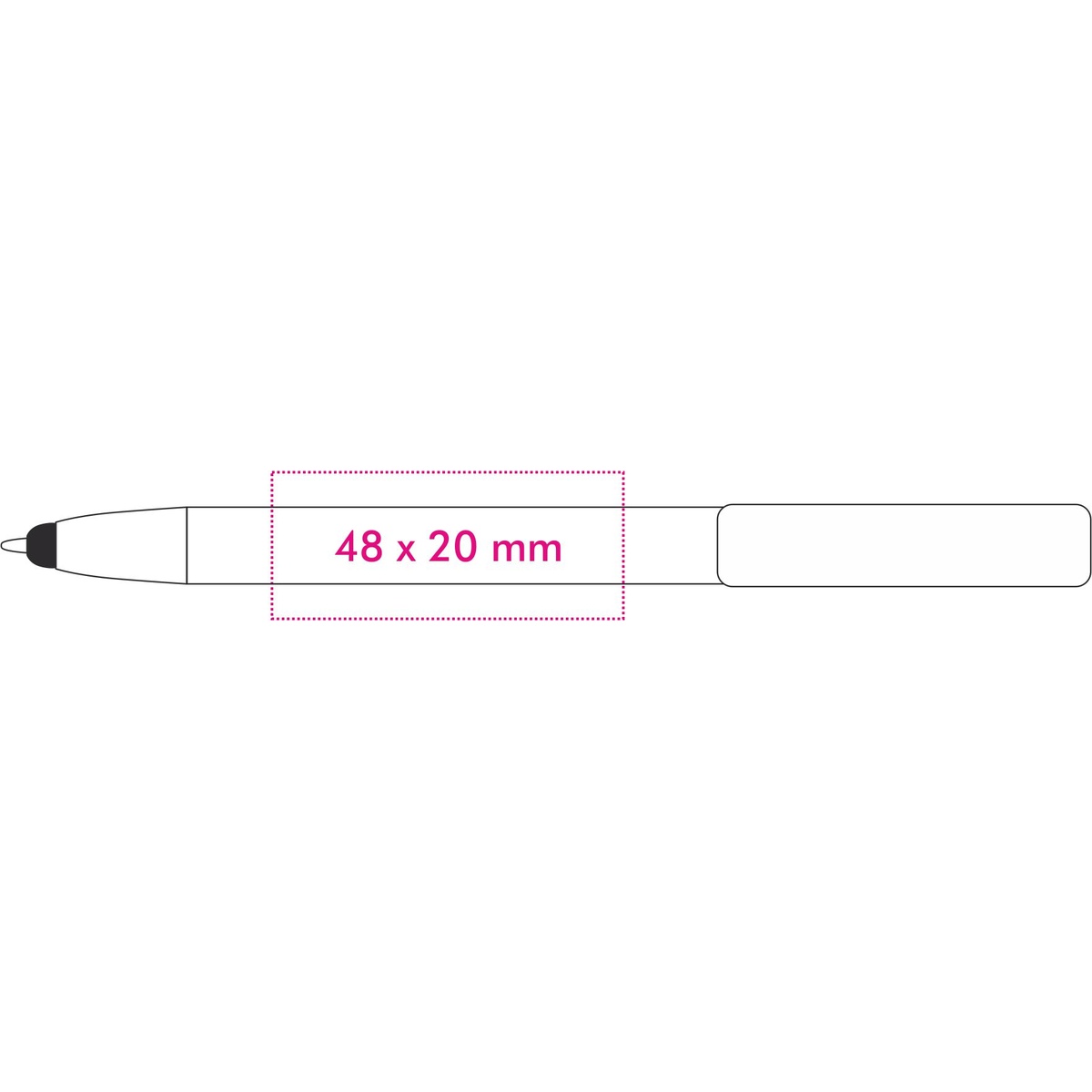 Links van de clip (6 x 0,7 cm)