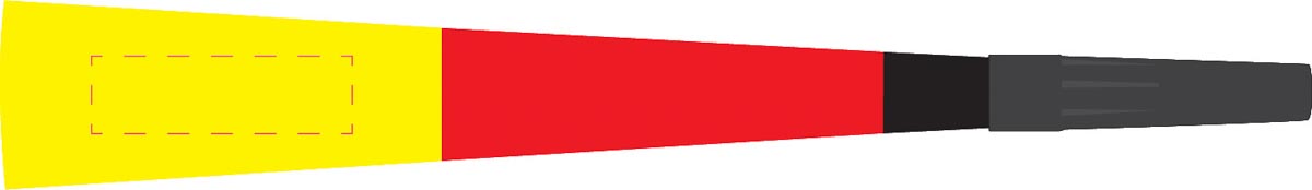 geel gedeelte aan de zijkant (5x1,5 cm)