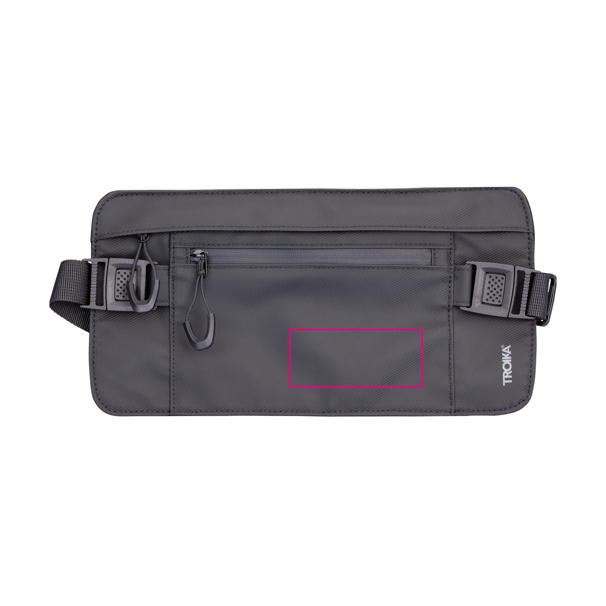 op de voorkant (8 x 3,5 cm)