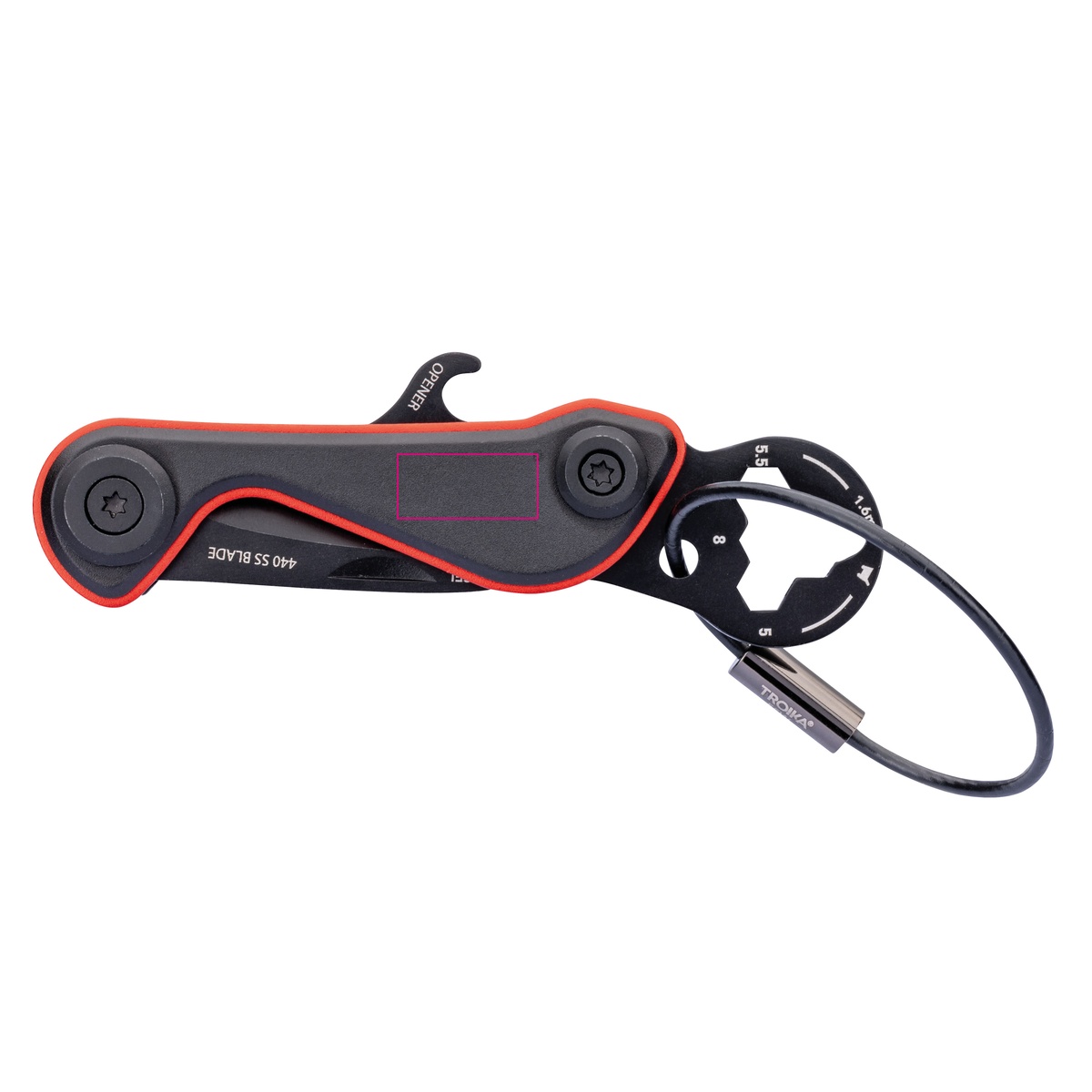 op voorkant (1,5 x 0,7 cm)