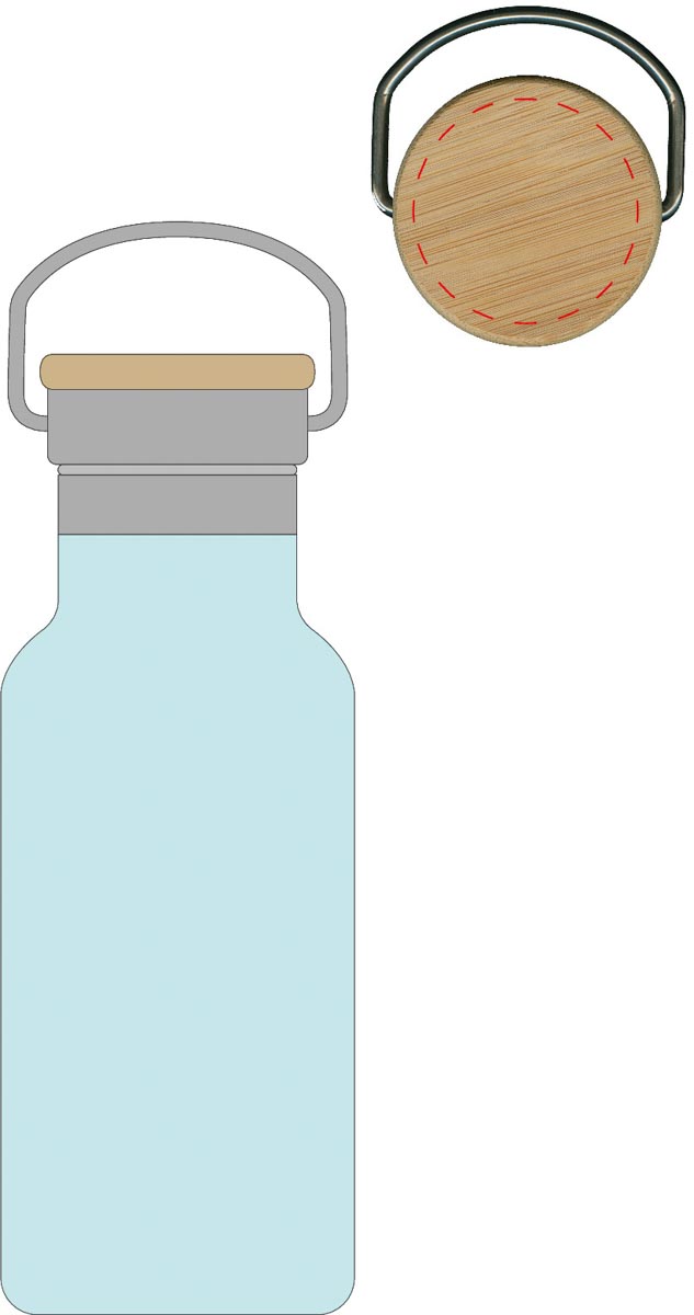 in het midden van het deksel (Ø 4,5 cm)
