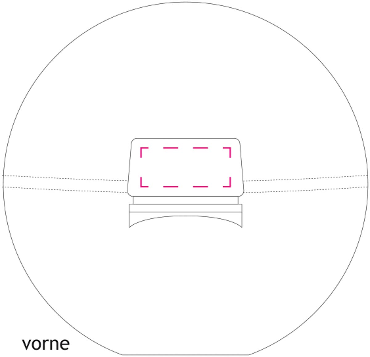 op de sluiting (2,3x1 cm)