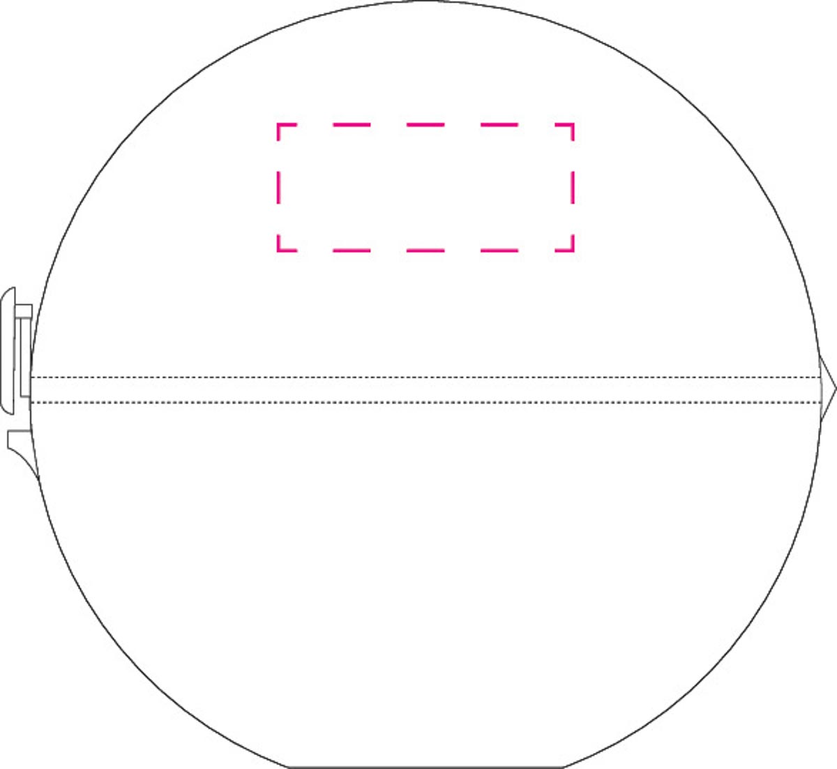 op de zijkant van het deksel (3,5x1,5 cm)