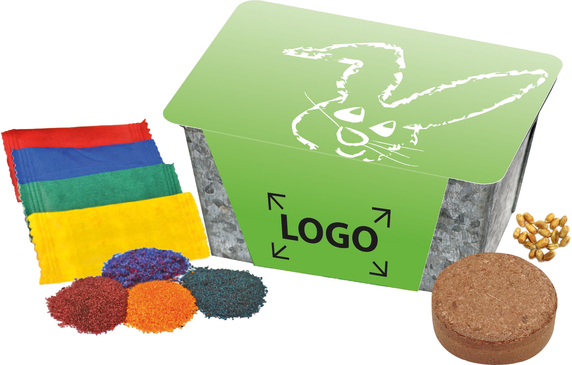 op de banderol (25,0 x 9,5 cm)