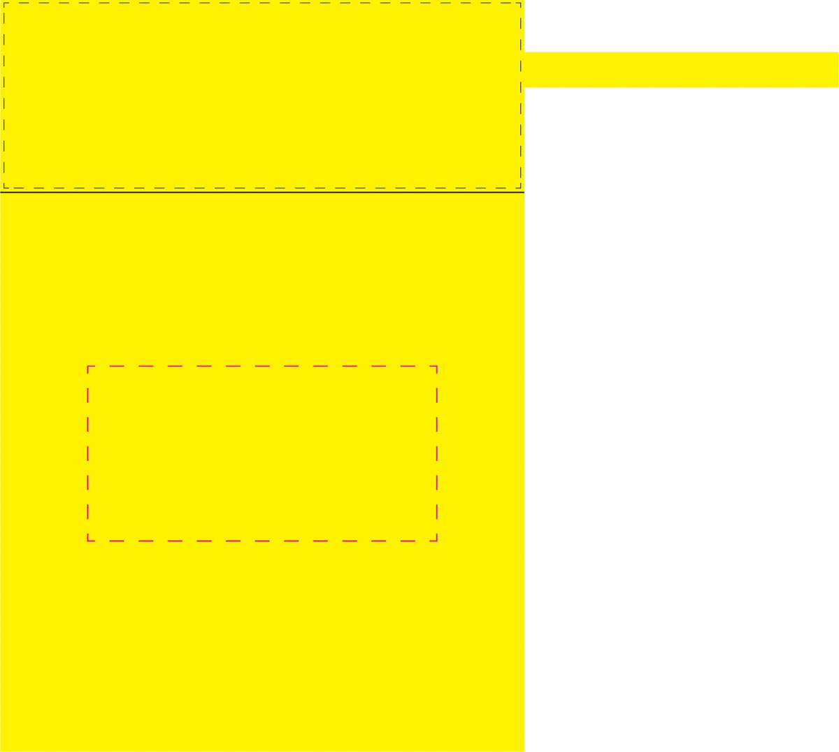 op de voorkant van de koffer (10x5 cm)