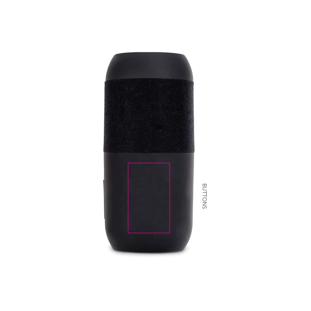 Links naast de aan uit knop (35 x 49 mm)