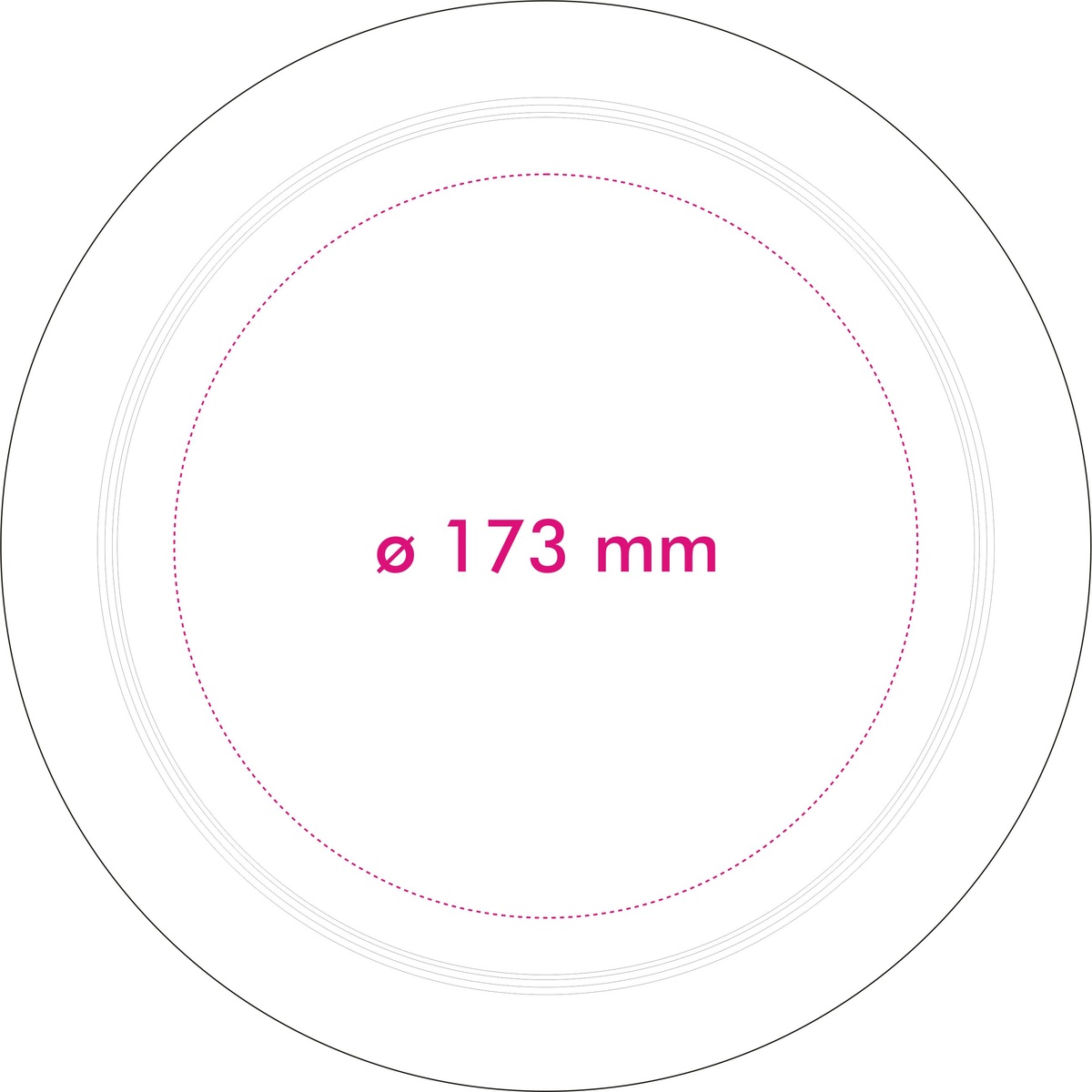 Voorzijde (ø 17,3 cm)