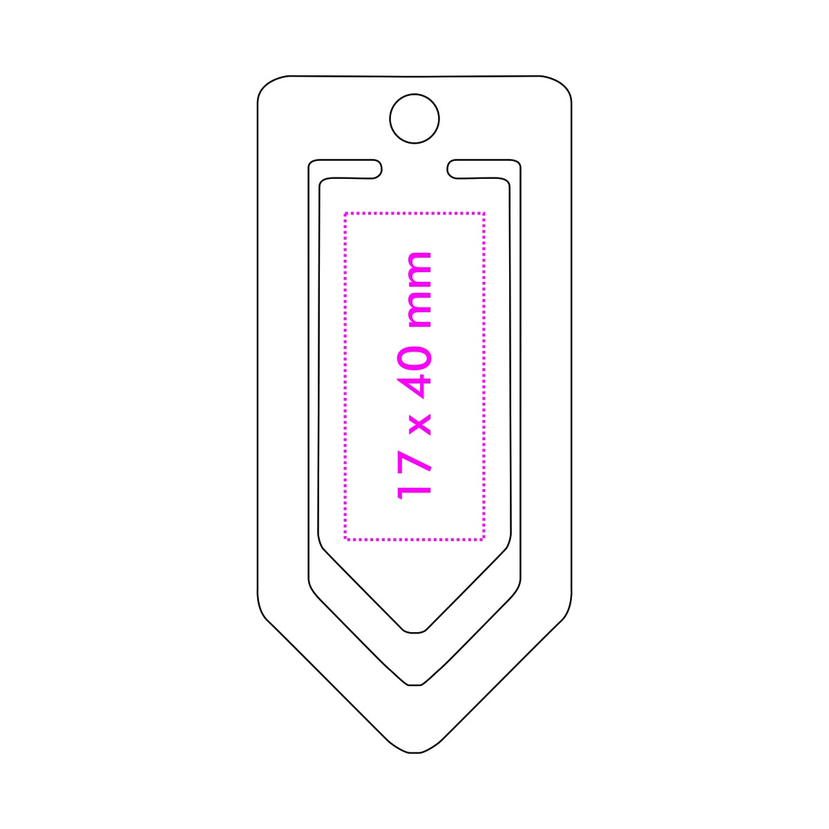 Achterzijde (1,7 x 4 cm)
