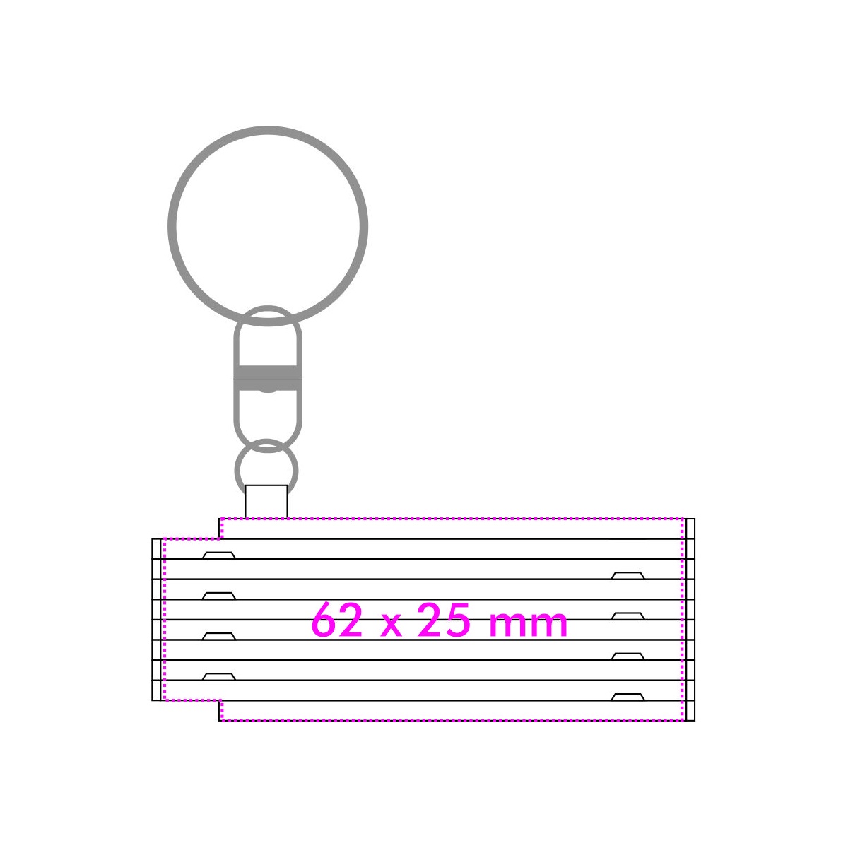 Voorzijde (6,2 x 2,5 cm)