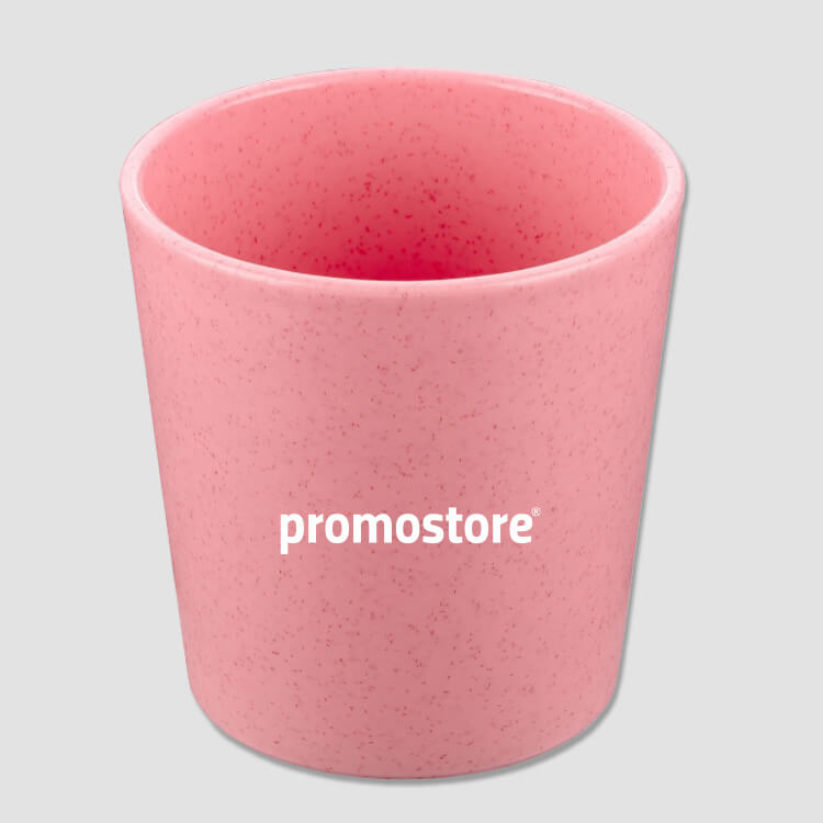 Roze plastic bekers bedrukt met logo Roze plastic bekers bedrukt met logo