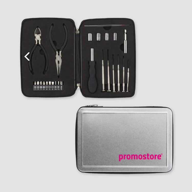 Bedrukte gereedschapsets met je logo Bedrukte gereedschapsets met je logo